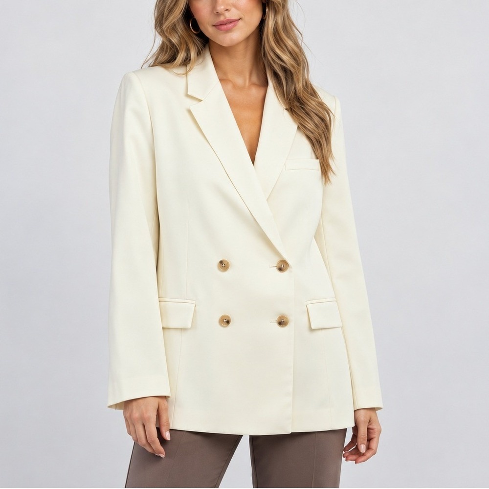 MABLE Double Breasted Blazer XS Cream